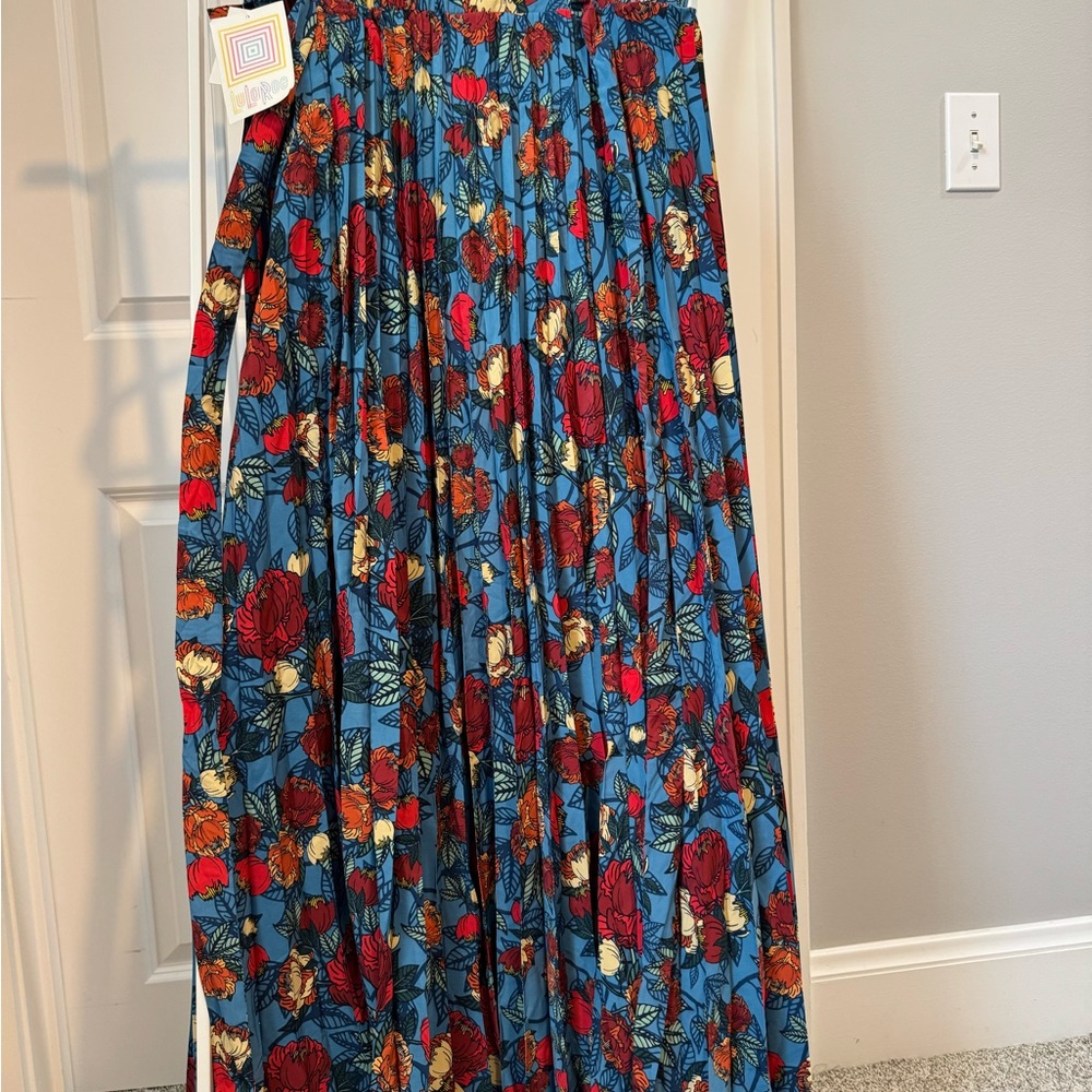 NWT LuLaRoe Floral Maxi Wrap Skirt in Blue and Red